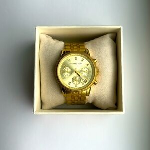 Michael Kors MK-5676 Ritz Champagne Dial Gold Tone Chronograph Women's Watch